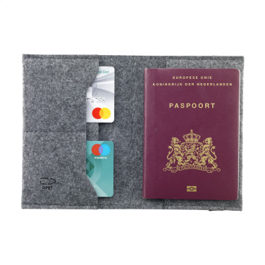 Logo trade business gift photo of: Identify GRS RPET Felt passport holder