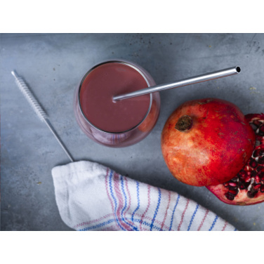 Logo trade business gift photo of: Reusable 1 piece ECO Straw Set stainless-steel straw