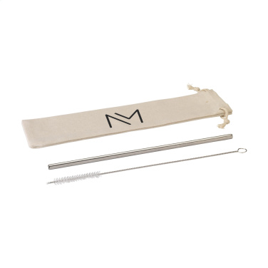 Logotrade promotional item picture of: Reusable 1 piece ECO Straw Set stainless-steel straw