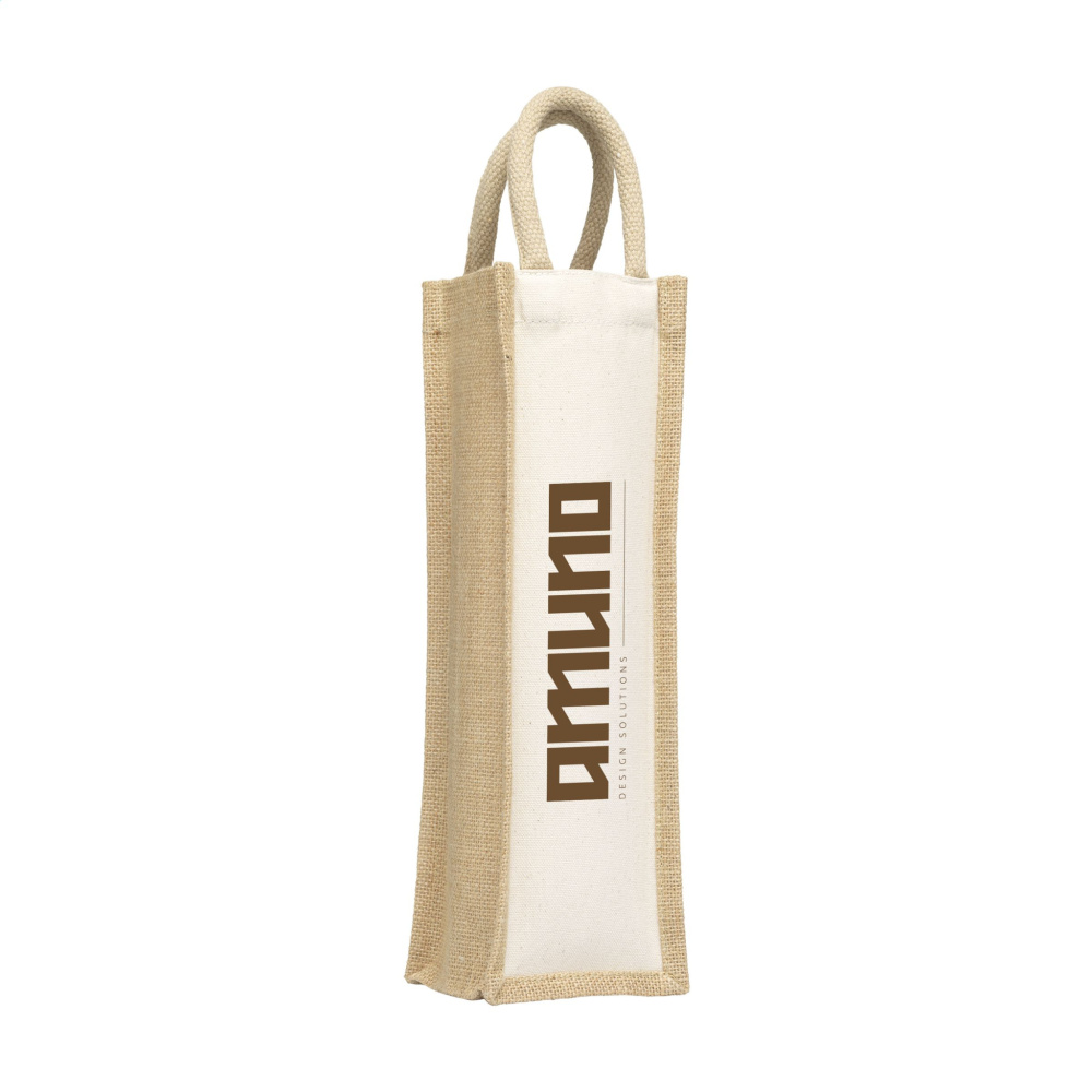 Logotrade promotional gift picture of: Jute Canvas Wine Bag