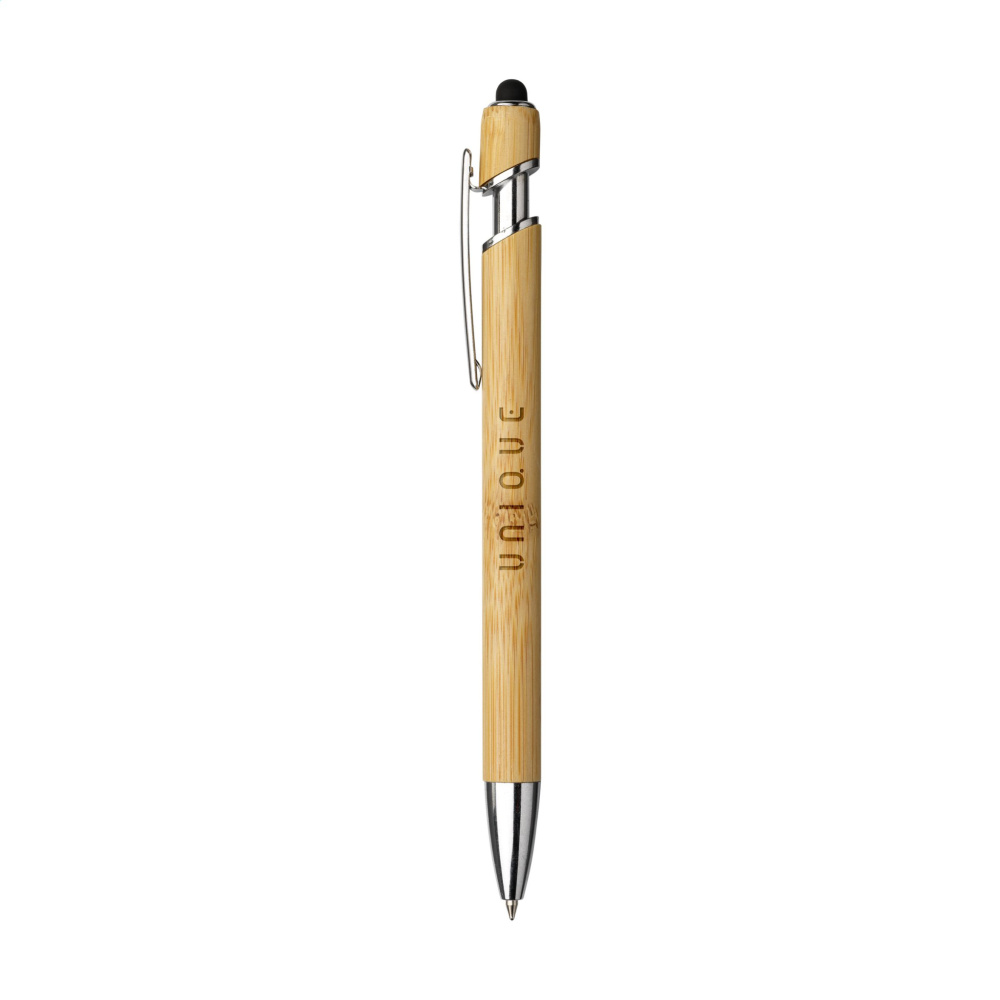 Logo trade promotional giveaways image of: Luca Touch Bamboo stylus pen