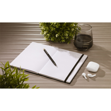 Logotrade promotional merchandise photo of: Bamboo Journal Naked Spine Paper Notebook Black A5