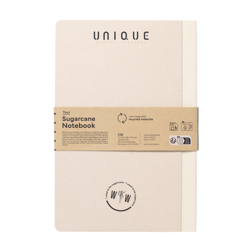 Logotrade advertising products photo of: Sugarcane Paper Notebook A5