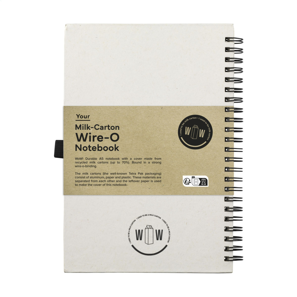 Logo trade corporate gifts image of: Milk-Carton Wire-O Paper Notebook A5