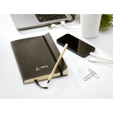 Logo trade promotional gifts image of: Monti Recycled Leather - Paper Notebook A5