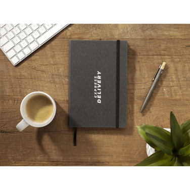 Logo trade promotional gifts image of: Montana Recycled Leather Paper Notebook A5