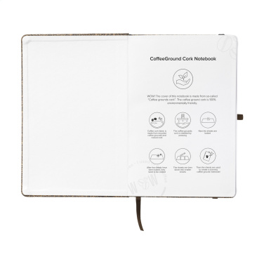 Logo trade business gifts image of: CoffeeGround Cork Paper Notebook A5
