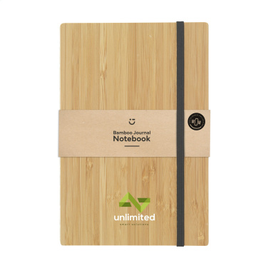 Logotrade promotional gift image of: Bamboo Journal Naked Spine Paper Notebook A5
