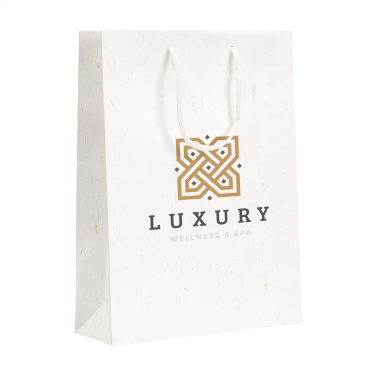 Logo trade promotional merchandise picture of: Leaf It Bag recycled with straw fibres (180 g/m²) L