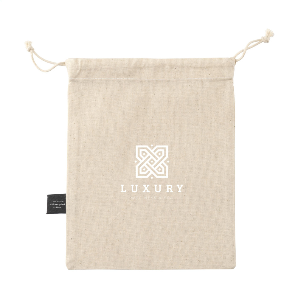 Logotrade promotional merchandise photo of: Gift Pouch Natural GRS Recycled Cotton (150 g/m²) S