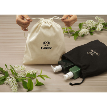 Logo trade corporate gift photo of: Gift Pouch Natural GRS Recycled Cotton (150 g/m²) M