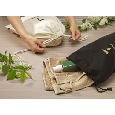 Logo trade promotional item photo of: Gift Pouch GRS Recycled Cotton (150 g/m²) L