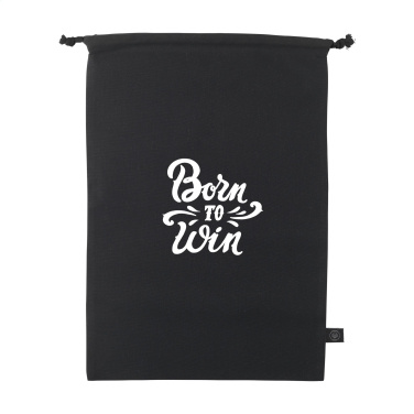 Logo trade promotional merchandise picture of: Gift Pouch GRS Recycled Cotton (150 g/m²) L