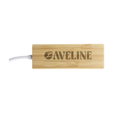 Logo trade business gifts image of: Bamboo USB Hub
