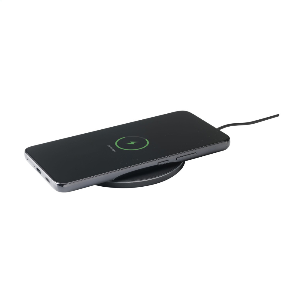 Logotrade promotional giveaway image of: Tecco GRS Recycled Alu 15W Wireless Charger