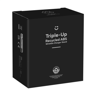 Logotrade advertising product image of: Triple-Up RCS Recycled ABS Wireless Charger Stand