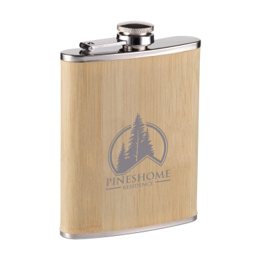 Logotrade promotional giveaways photo of: Hipflask Bamboo 200 ml drinking bottle