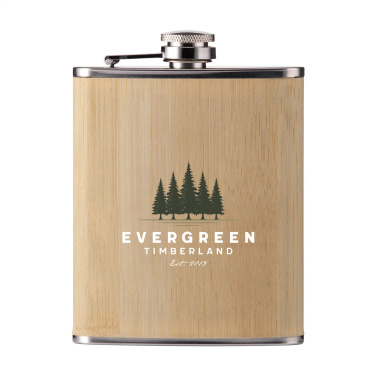 Logotrade advertising products photo of: Hipflask Bamboo 200 ml drinking bottle