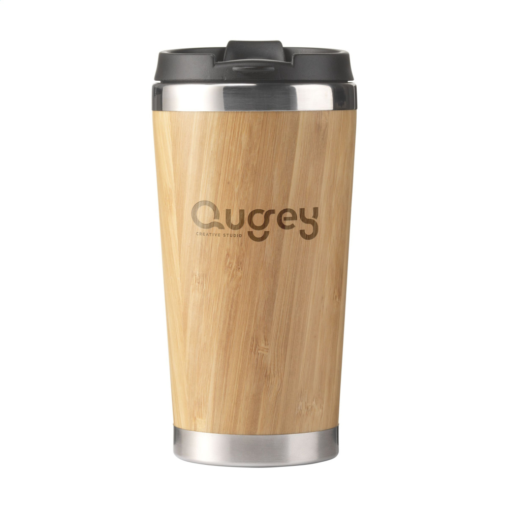 Logo trade promotional gift photo of: Tokyo 450 ml bamboo thermo cup