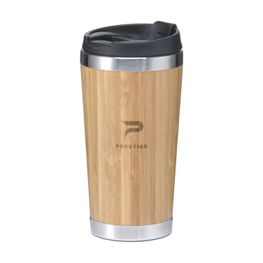 Logo trade promotional merchandise photo of: Tokyo 450 ml bamboo thermo cup