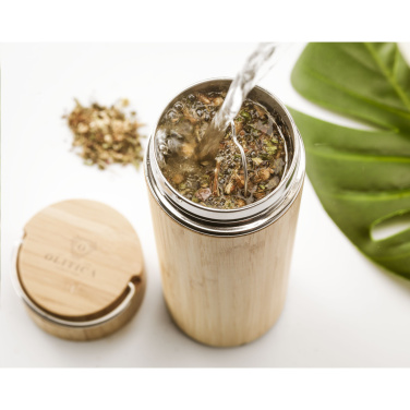 Logo trade advertising products picture of: Nikko 330 ml bamboo thermo bottle/thermo cup
