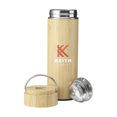 Logotrade corporate gift picture of: Nikko 330 ml bamboo thermo bottle/thermo cup