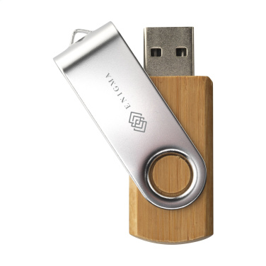 Logotrade advertising product image of: USB Twist Bamboo from stock 8 GB
