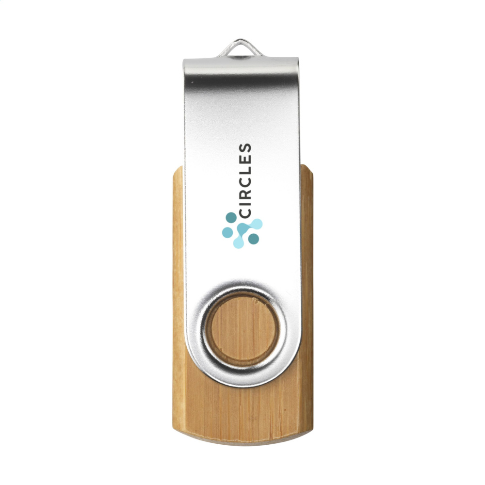 Logotrade promotional products photo of: USB Twist Bamboo from stock 32 GB