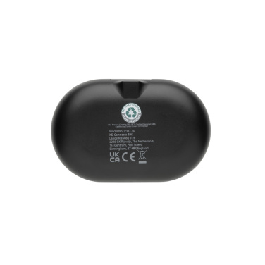 Logo trade promotional giveaways image of: Fitsound RCS recycled plastic open ear TWS earbuds