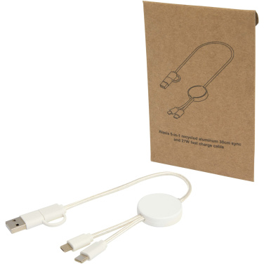 Logo trade advertising products image of: Citala 5-in-1 recycled plastic 30 cm data sync and 27W fast charge cable