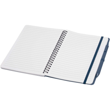 Logo trade business gift photo of: Thalaasa A5 ocean-bound hard cover notebook with ballpoint pen (black ink)
