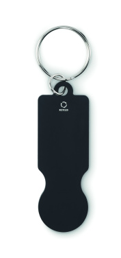 Logo trade advertising products image of: Key ring with trolley token
