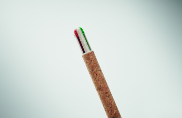 Logotrade promotional gift picture of: Cork 4-colour ink ball pen