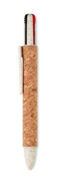 Logo trade promotional merchandise photo of: Cork 4-colour ink ball pen