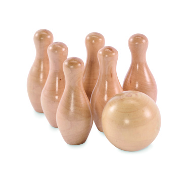 Logo trade promotional product photo of: Mini pine wood bowling set