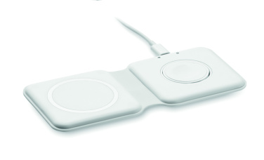 Logo trade promotional gift photo of: 2 in 1 foldable charger 15W