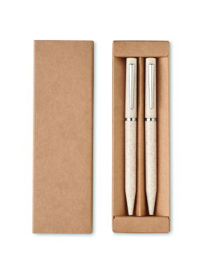 Logotrade promotional giveaway picture of: Wheat straw/ABS twist pen set