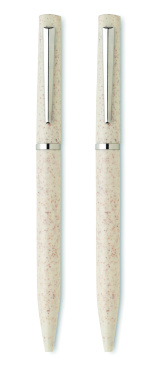 Logotrade advertising product image of: Wheat straw/ABS twist pen set