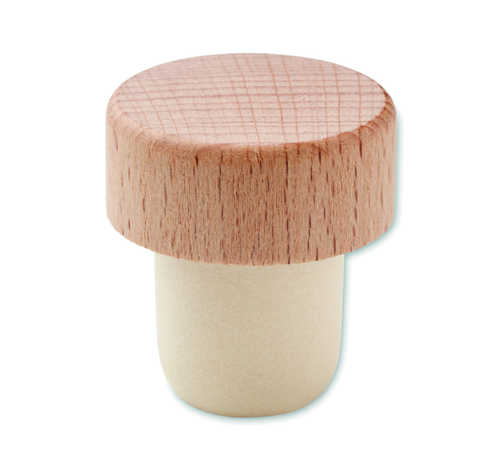 Logo trade promotional items picture of: Beech wood bottle stopper