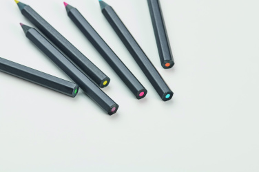 Logotrade promotional item picture of: 6 black colouring pencils