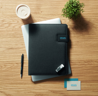 Logo trade promotional giveaways image of: A4 folder and wireless charger