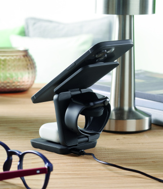Logo trade promotional merchandise photo of: 3in1 foldable charging station