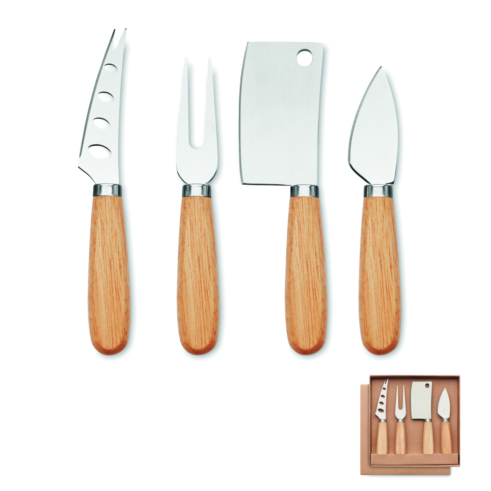 Logo trade promotional item photo of: Set of 4 cheese knives
