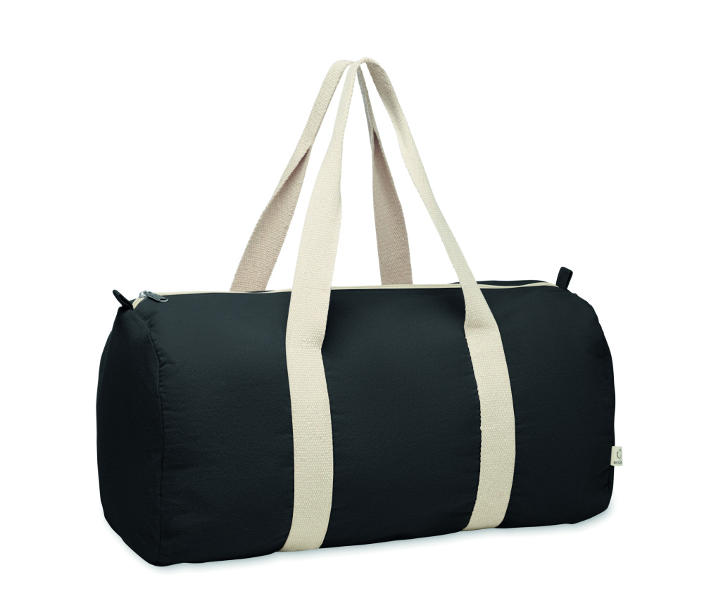 Logo trade promotional giveaways picture of: Recycled cotton sports bag