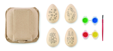 Logo trade promotional giveaways image of: Wooden eggs painting set