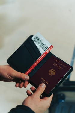 Logo trade promotional giveaway photo of: Trackmate RCS rpolyester passport holder worldwide locating