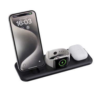 Logo trade promotional item photo of: Urban Vitamin Torrance 3 in 1 magnetic 15W charger