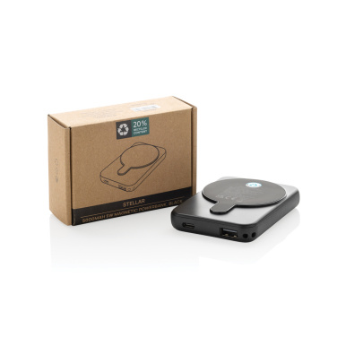 Logo trade promotional merchandise photo of: Stellar RCS recycled plastic 5000 mah 5W magnetic powerbank