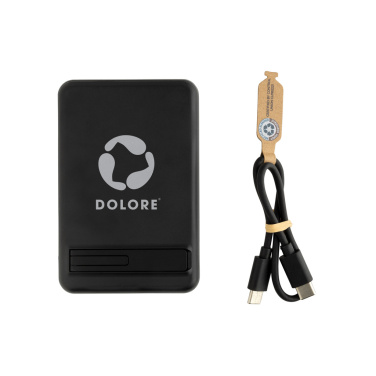 Logo trade promotional merchandise photo of: Zen RCS rplastic 5000 mah 5W magnetic bamboo powerbank