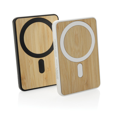 Logotrade promotional merchandise image of: Zen RCS rplastic 5000 mah 5W magnetic bamboo powerbank